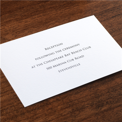White Reception Card